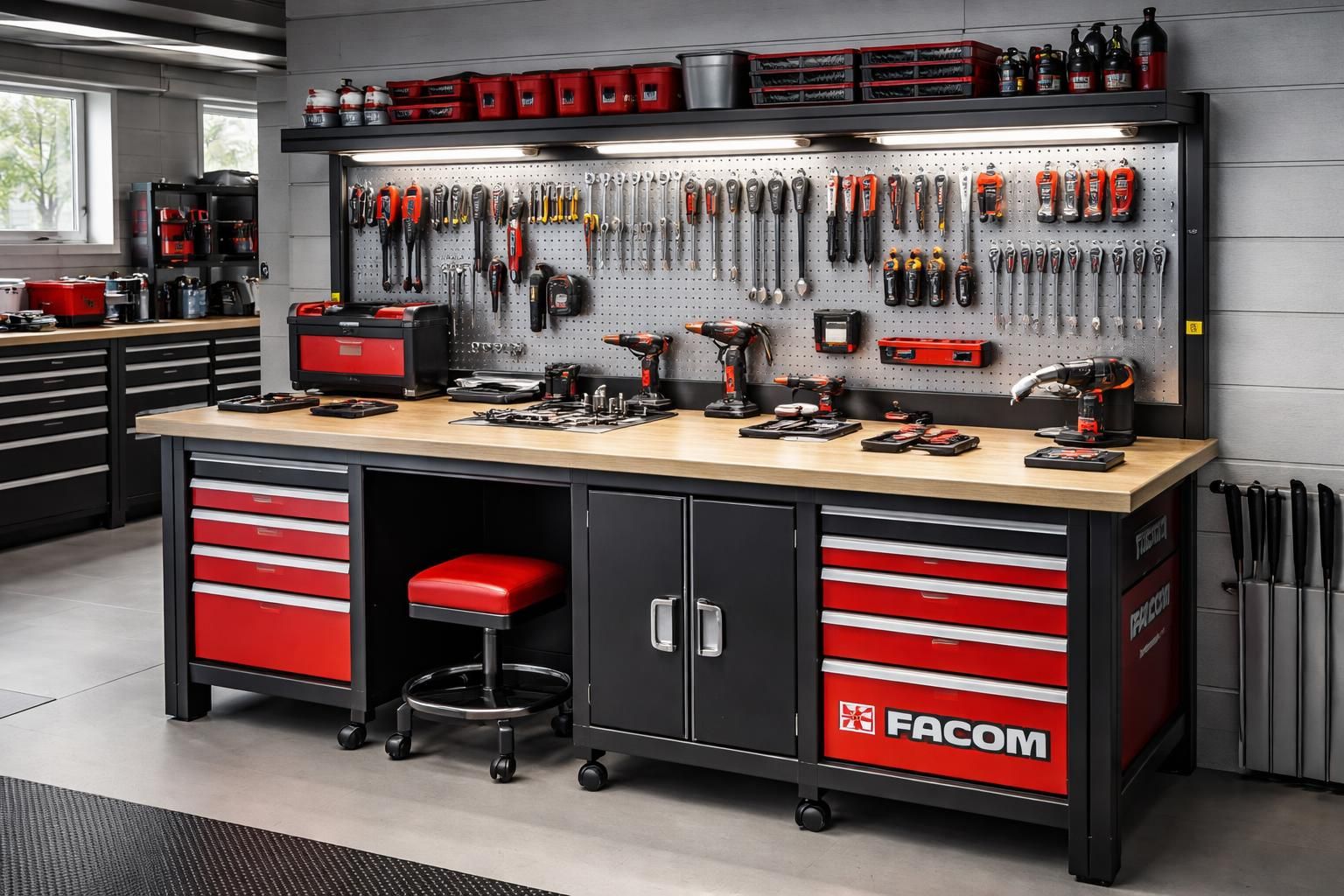 découvrez comment équiper parfaitement votre atelier avec un établi facom robuste, un système de rangement stanley pratique et une perceuse makita puissante pour tous vos projets.