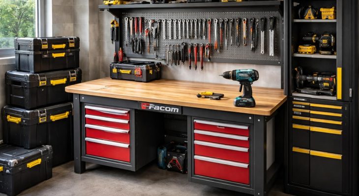 découvrez comment équiper efficacement votre atelier avec un établi facom robuste, un rangement stanley pratique et une perceuse makita performante pour tous vos projets.